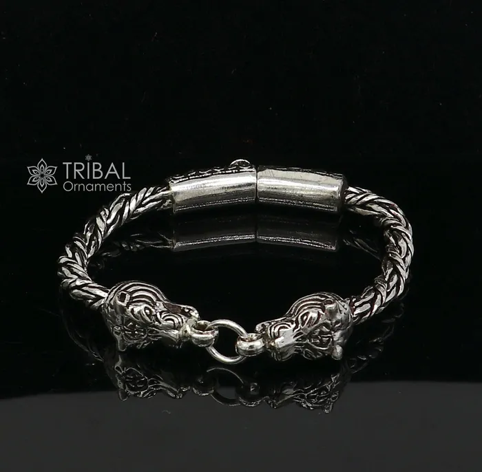 Bracelets 925 sterling silver Unique handmade chain solid bracelet with gorgeous lion face design antique stylish modern gifting jewelry sbr702 TRIBAL ORNAMENTS