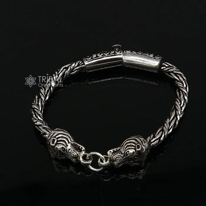 Bracelets 925 sterling silver Unique handmade chain solid bracelet with gorgeous lion face design antique stylish modern gifting jewelry sbr702 TRIBAL ORNAMENTS