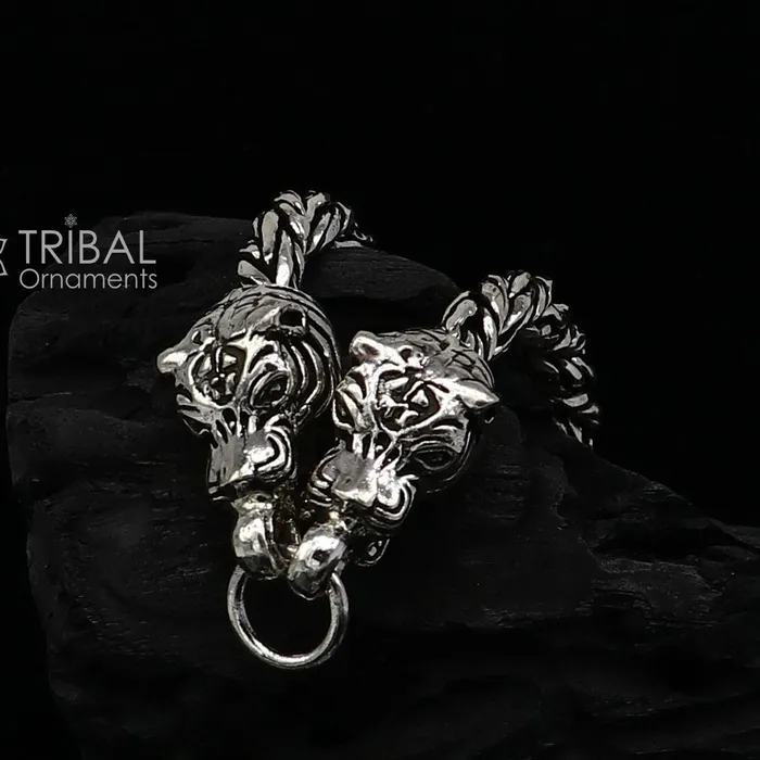 Bracelets 925 sterling silver Unique handmade chain solid bracelet with gorgeous lion face design antique stylish modern gifting jewelry sbr702 TRIBAL ORNAMENTS