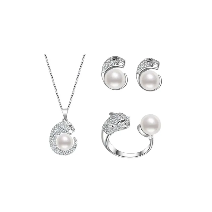 Pearly Lustre Earrings Leopard Freshwater Pearl Set WS00035 SAFARI