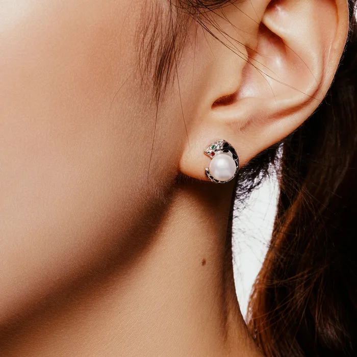 Pearly Lustre Earrings Leopard Freshwater Pearl Set WS00035 SAFARI