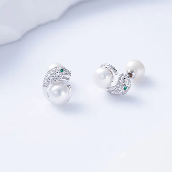 Pearly Lustre Earrings Leopard Freshwater Pearl Set WS00035 SAFARI