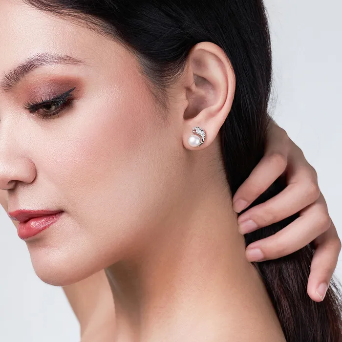 Pearly Lustre Earrings Leopard Freshwater Pearl Set WS00035 SAFARI