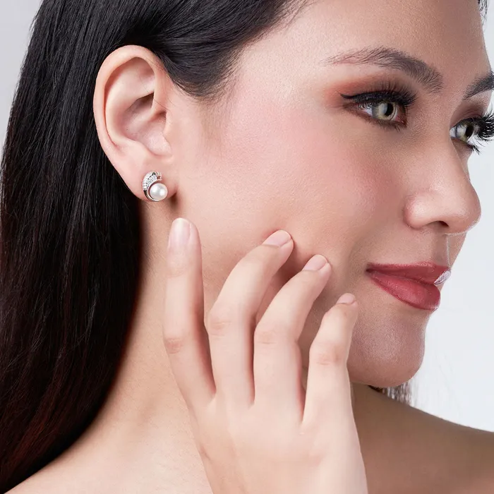Pearly Lustre Earrings Leopard Freshwater Pearl Set WS00035 SAFARI