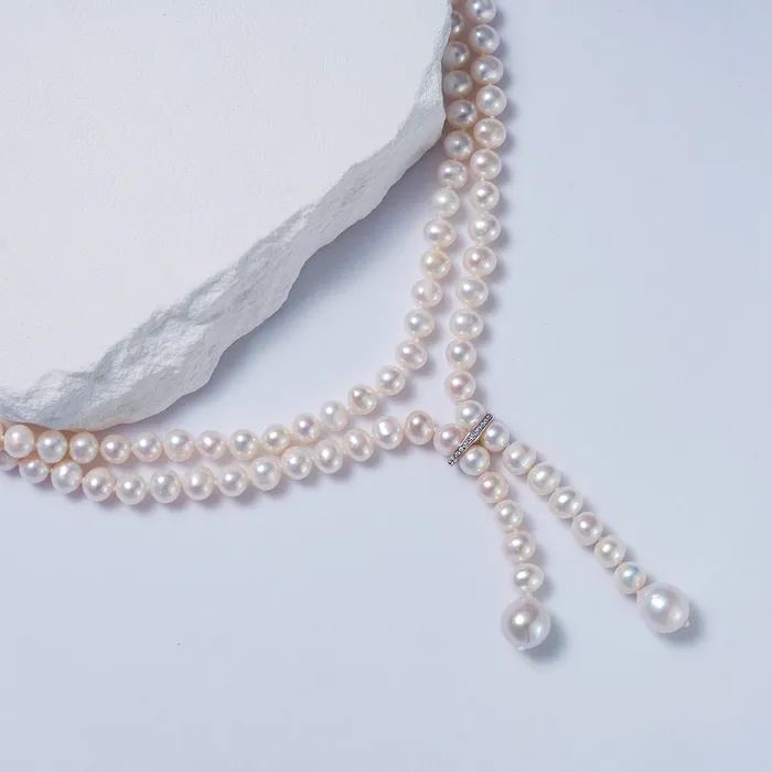 Pearly Lustre Necklaces 125Meter Elegant Freshwater Pearl Necklace WN00611