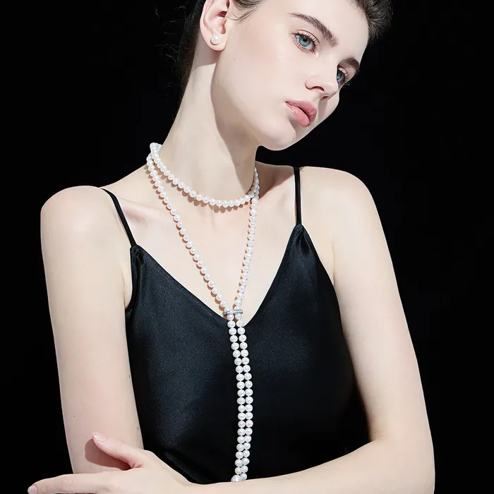 Pearly Lustre Necklaces 125Meter Elegant Freshwater Pearl Necklace WN00611