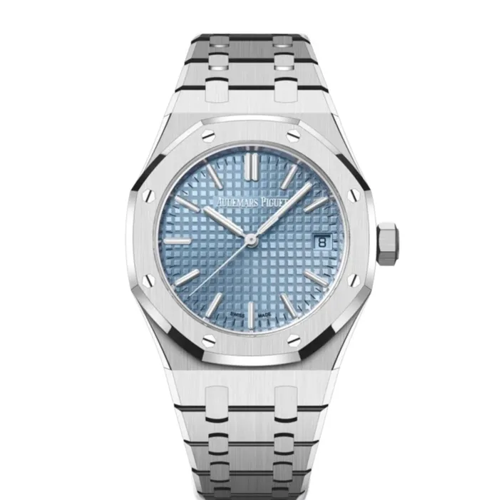 Bracelets Audemars Piguet Audemars Piguet Royal Oak Selfwinding 50th Anniversary 37mm Watch Ref 15550STOO1356ST04 Blue Dial Stainless Steel Bracelet
