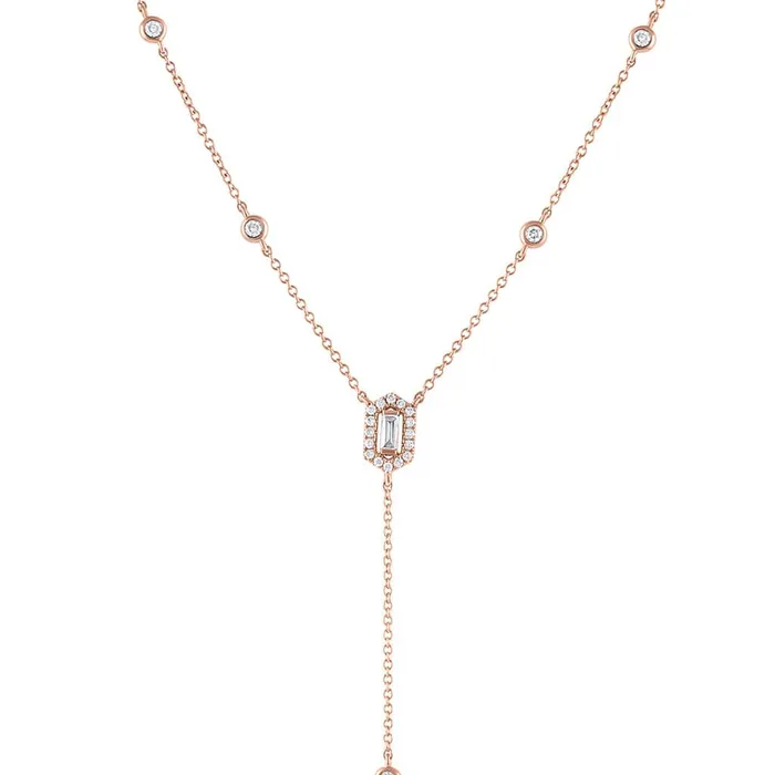 CJ Charles Jewelers 18k Rose Gold 036ctw Diamond Hexagon Drop Pendant Necklace Necklaces CJ Charles Jewelers 18k Rose Gold 036ctw Diamond Hexagon Drop Pendant Necklace Necklaces