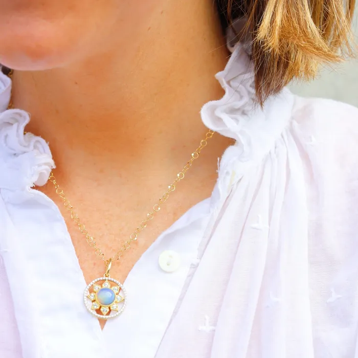 Jude Frances Hammered Circle Chain Necklace Jude Frances Necklaces