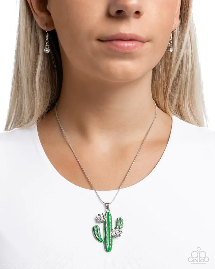 Necklaces Paparazzi Necklace Carefree Cactus Green Paparazzi Jewelry
