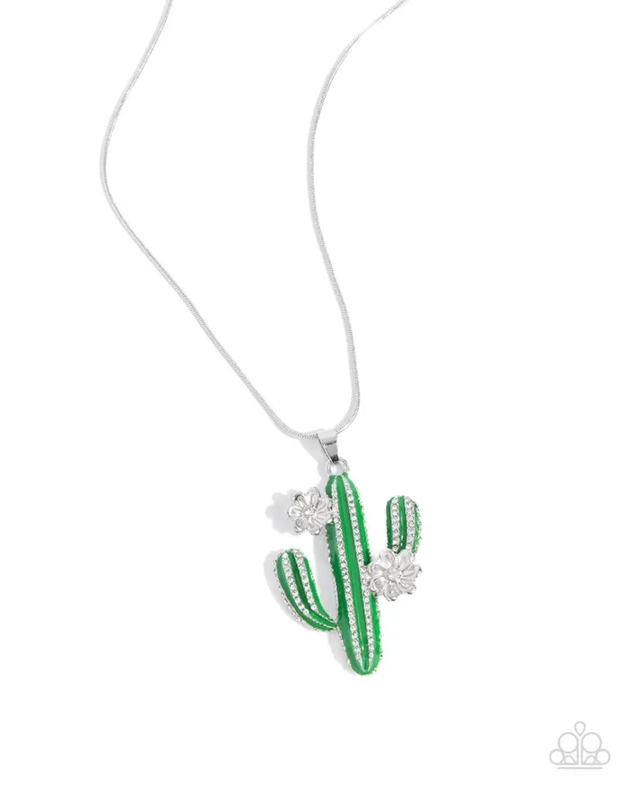 Necklaces Paparazzi Necklace Carefree Cactus Green Paparazzi Jewelry