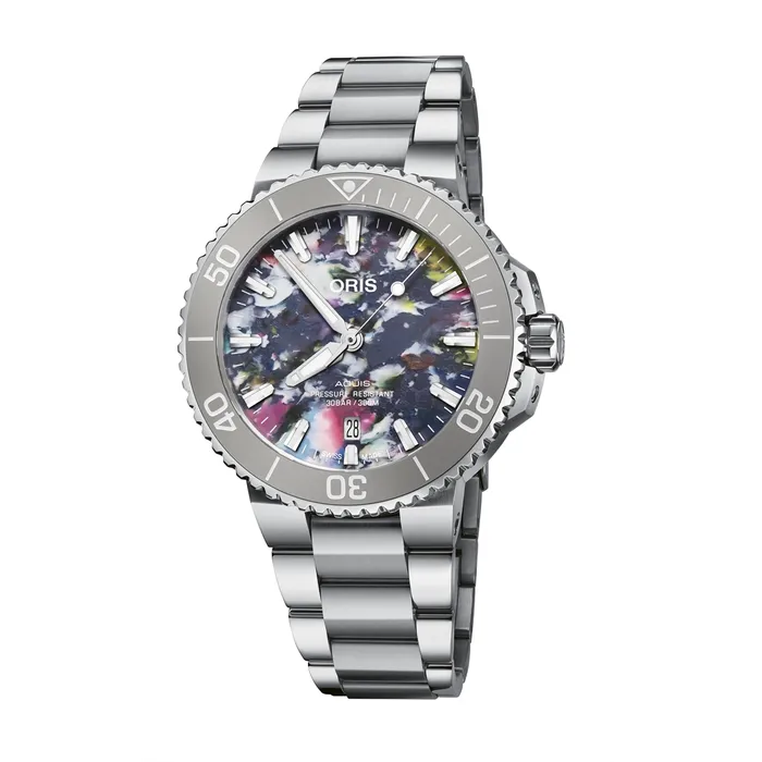 Oris Bracelets Oris Aquis Date Upcycle Stainless Steel Multicolored Dial 415mm Automatic