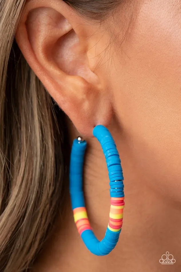 Paparazzi Earring Colorfully Contagious Blue Paparazzi Jewelry Earrings