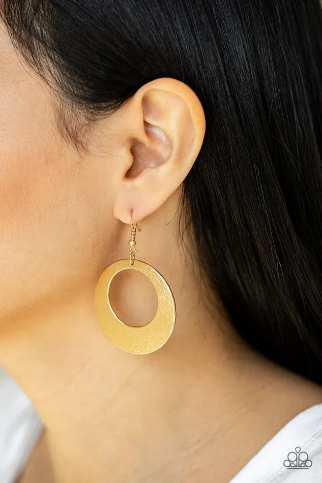 Paparazzi Earring Outer Plains Gold Paparazzi Jewelry Earrings