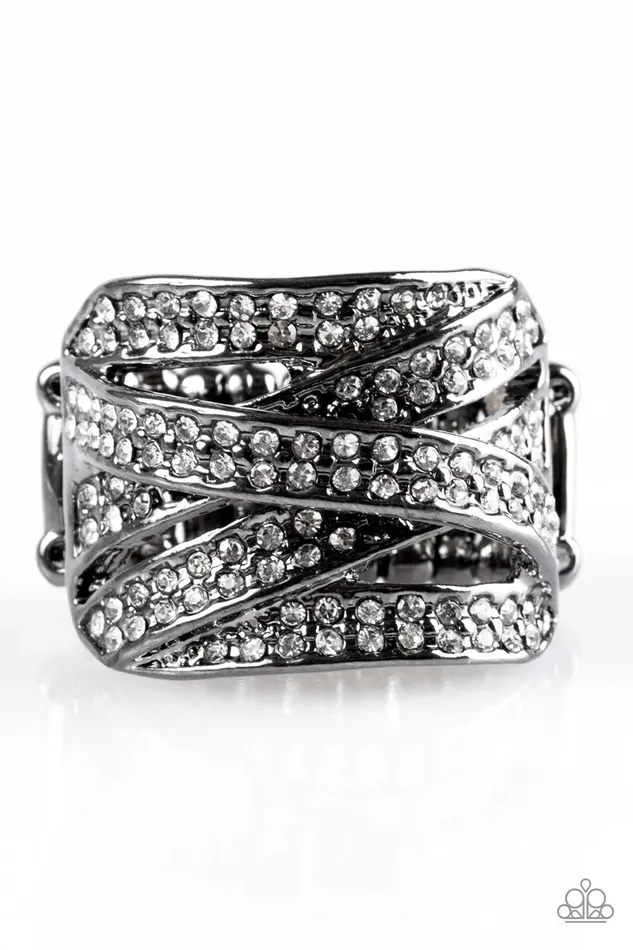 Paparazzi Ring Life In The Glitter Lane Black Paparazzi Jewelry Rings