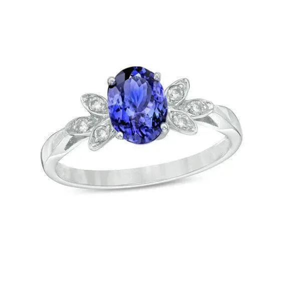 205 Carats Tanzanite And Natural Earth Mined Diamond Ring White Gold 14K GB Rings 205 Carats Tanzanite And Natural Earth Mined Diamond Ring White Gold 14K GB Rings