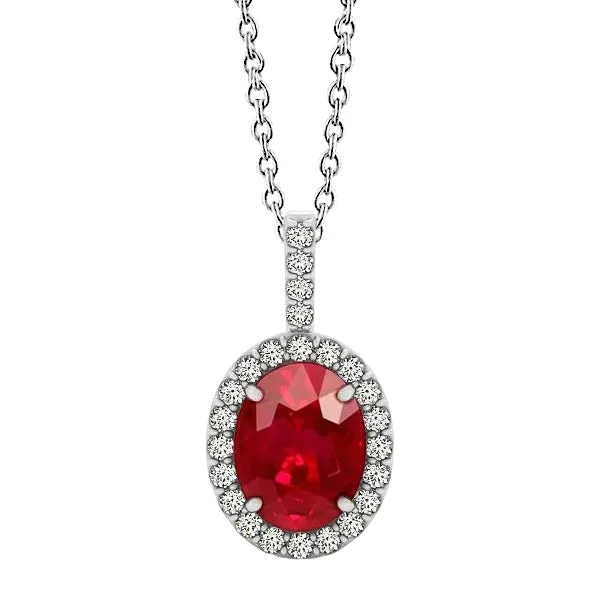 GB Necklaces Ruby And Natural Earth Mined Diamonds Pendant Necklace 450 Ct 14K White Gold GB Necklaces Ruby And Natural Earth Mined Diamonds Pendant Necklace 450 Ct 14K White Gold