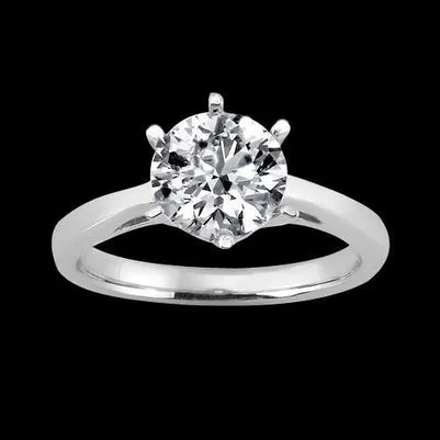GB Rings 3 Carat Natural Earth Mined Diamond Solitaire Engagement Ring White Gold 14K