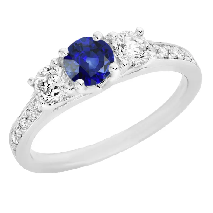HarryChadEntcom Gold Natural Earth Mined Diamond Anniversary Ring Round Blue Sapphire Gemstone 250 Carats Rings HarryChadEntcom Gold Natural Earth Mined Diamond Anniversary Ring Round Blue Sapphire Gemstone 250 Carats Rings