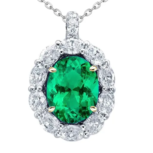 Necklaces Oval Green Emerald And Diamond Pendant For Women HarryChadEntcom Necklaces Oval Green Emerald And Diamond Pendant For Women HarryChadEntcom