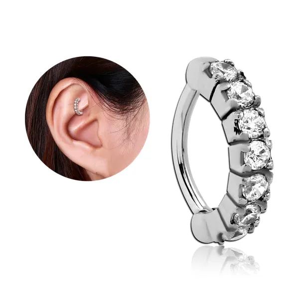 Bracelets Stainless CZ Paved Cartilage Clicker Tulsa Body Jewelry