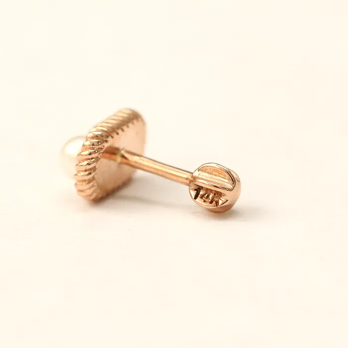 Earrings 14K Gold Twist Double Pearl Cartilage Earring 18G16G MinimalBijoux