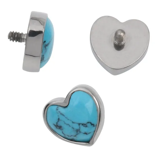 Tulsa Body Jewelry Necklaces 16g Gemstone Heart Titanium End