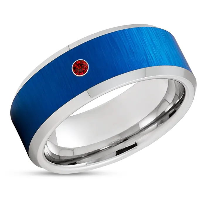 Clean Casting Jewelry Rings Blue Tungsten Ring Ruby Wedding Ring Tungsten Wedding Band Wedding Ring Engagement Ring Clean Casting Jewelry Rings Blue Tungsten Ring Ruby Wedding Ring Tungsten Wedding Band Wedding Ring Engagement Ring