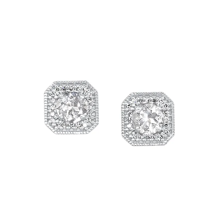 Earrings Gems One White Gold Diamond White Topaz Fashion Colorstone Earring