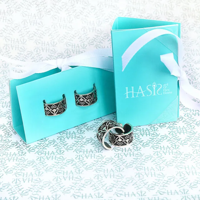 Earrings Hasis Water Lily Silver Earrings