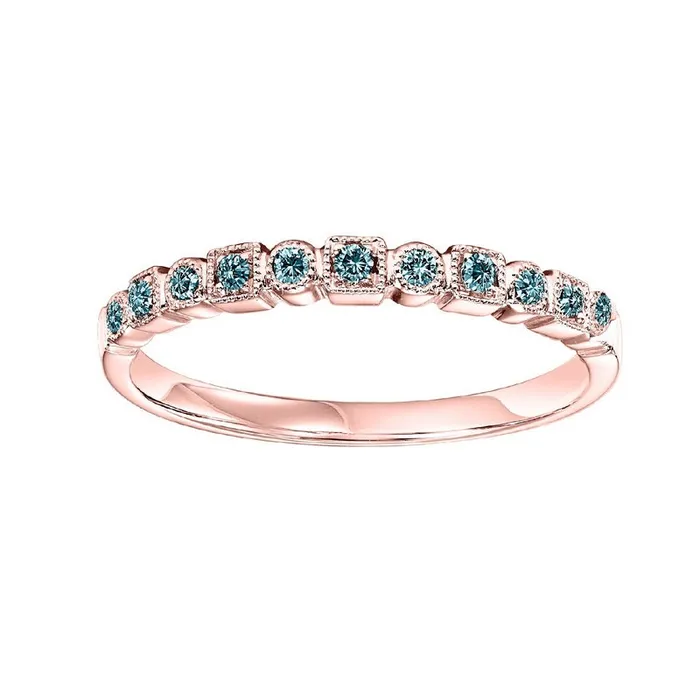 International Diamond Center Rings 14K Rose Gold Mix Prong Colored Diamond Band International Diamond Center Rings 14K Rose Gold Mix Prong Colored Diamond Band