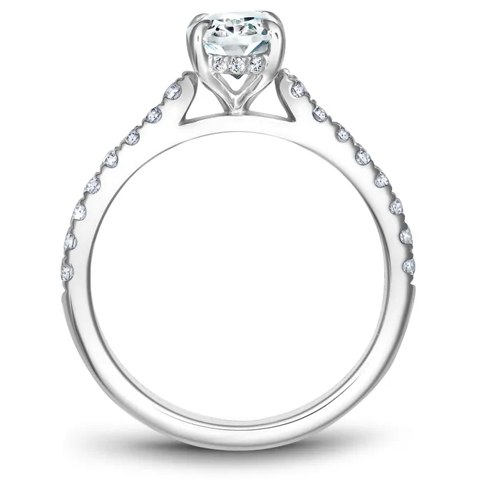 Noam Carver White Gold Diamond Engagement Ring Setting with Oval Center Stone 037 CTW International Diamond Center Rings