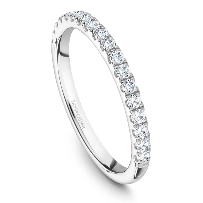 Noam Carver White Gold Diamond Engagement Ring Setting with Oval Center Stone 037 CTW International Diamond Center Rings