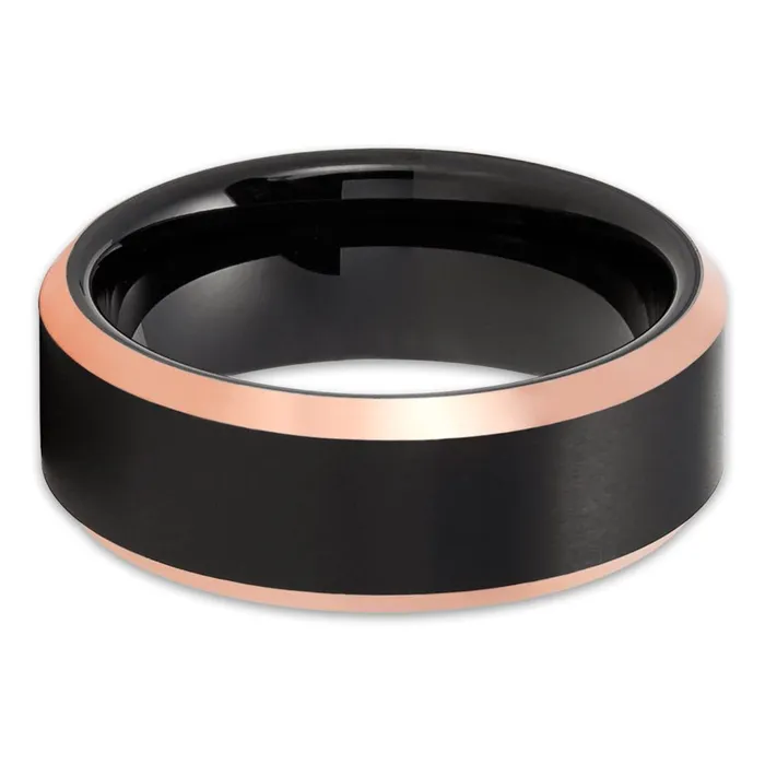 Rings Clean Casting Jewelry Mens Tungsten Wedding Band Rose Gold Ring Black Tungsten Ring Tungsten Carbide Ring