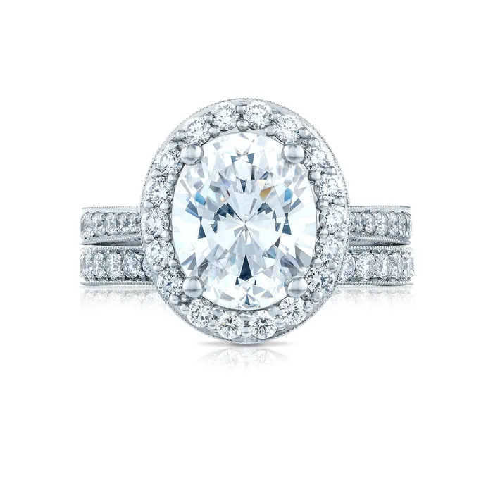 Tacori Platinum RoyalT Oval Diamond Engagement Ring Setting 126 CTW International Diamond Center Rings Tacori Platinum RoyalT Oval Diamond Engagement Ring Setting 126 CTW International Diamond Center Rings