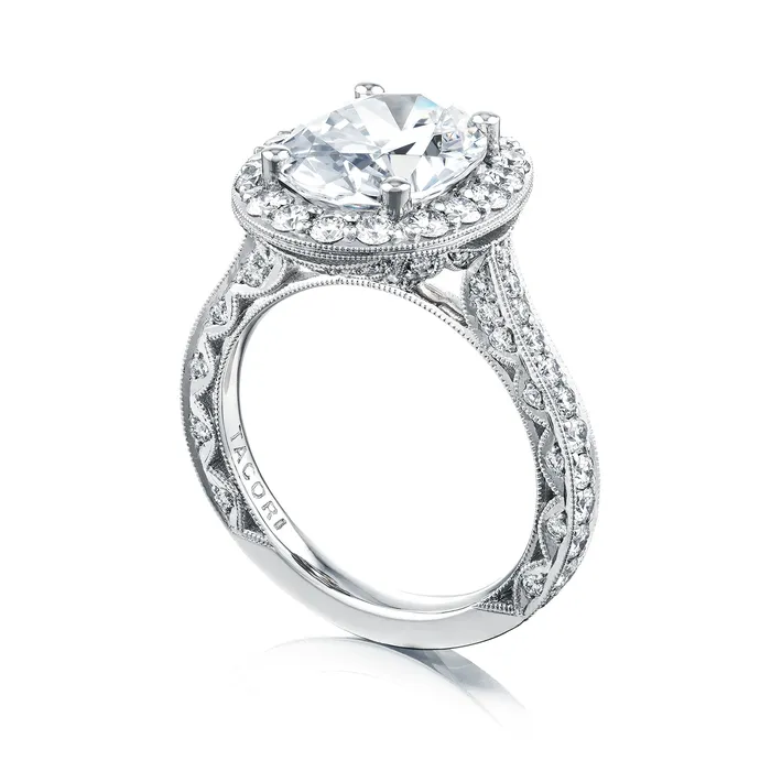 Tacori Platinum RoyalT Oval Diamond Engagement Ring Setting 126 CTW International Diamond Center Rings Tacori Platinum RoyalT Oval Diamond Engagement Ring Setting 126 CTW International Diamond Center Rings