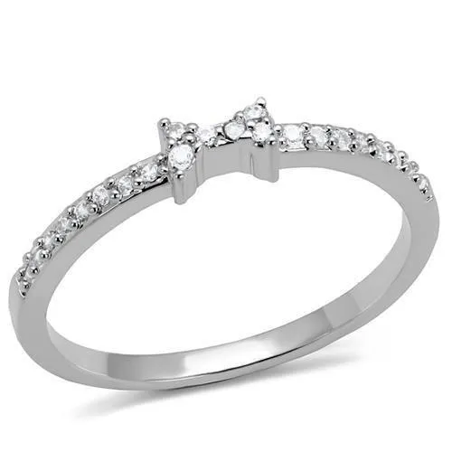 3W1228 Rhodium Brass Ring with AAA Grade CZ in Clear Alamode Rings