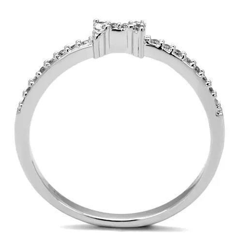 3W1228 Rhodium Brass Ring with AAA Grade CZ in Clear Alamode Rings