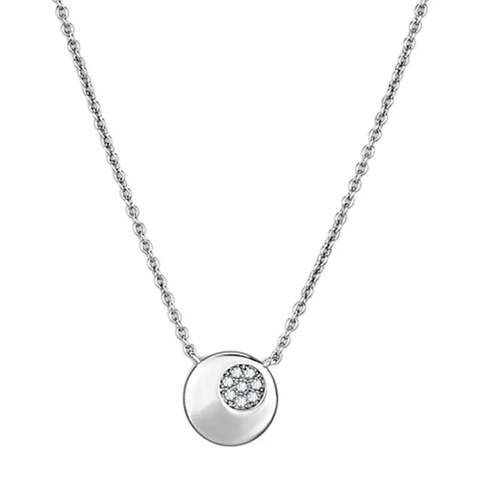 3W431 Rhodium Brass Necklace with AAA Grade CZ in Clear Alamode Necklaces