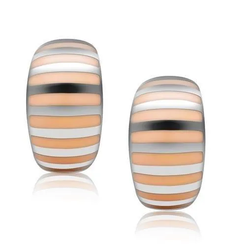 Alamode Earrings TK273 High polished no plating Stainless Steel Earrings with Epoxy in No Stone