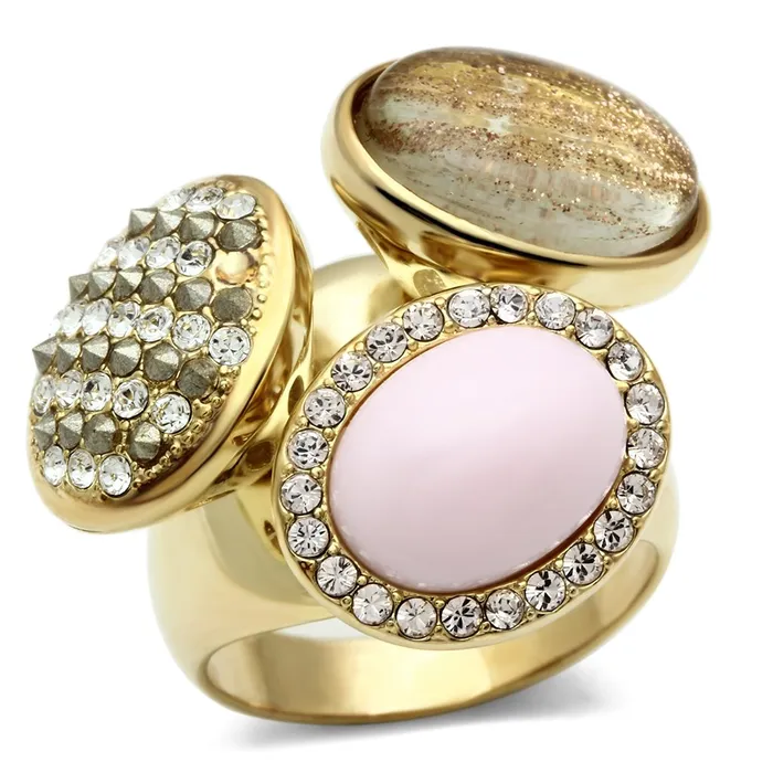 Alamode Rings GL301 IP GoldIon Plating Brass Ring with Top Grade Crystal in Multi Color Alamode Rings GL301 IP GoldIon Plating Brass Ring with Top Grade Crystal in Multi Color