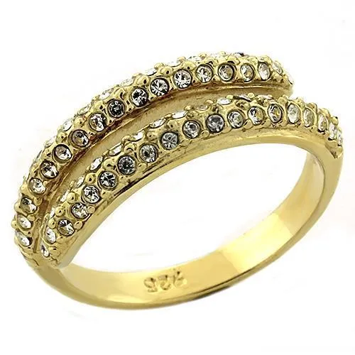 Alamode Rings LOAS1224 Gold 925 Sterling Silver Ring with AAA Grade CZ in Clear Alamode Rings LOAS1224 Gold 925 Sterling Silver Ring with AAA Grade CZ in Clear