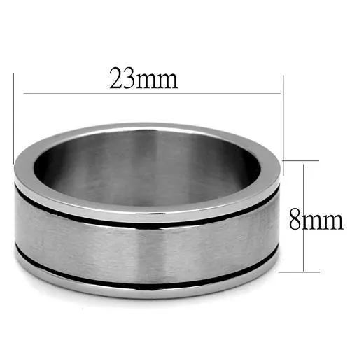 Alamode Rings TK2389 High polished no plating Stainless Steel Ring with Epoxy in Jet