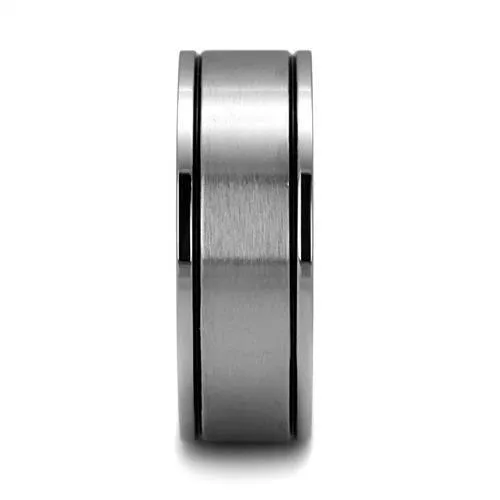 Alamode Rings TK2389 High polished no plating Stainless Steel Ring with Epoxy in Jet