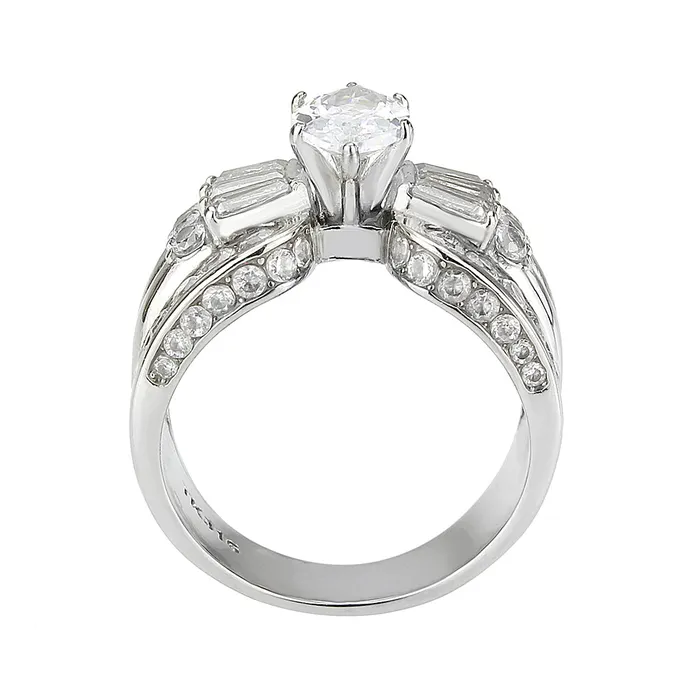 Alamode Rings TK3777 High polished no plating Stainless Steel Ring with AAA Grade CZ in Clear Alamode Rings TK3777 High polished no plating Stainless Steel Ring with AAA Grade CZ in Clear