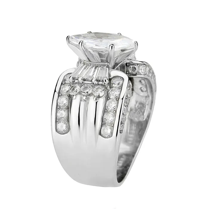 Alamode Rings TK3777 High polished no plating Stainless Steel Ring with AAA Grade CZ in Clear Alamode Rings TK3777 High polished no plating Stainless Steel Ring with AAA Grade CZ in Clear