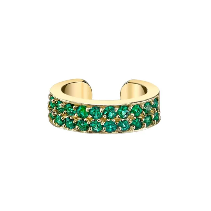 anitako Earrings TWO ROW EMERALD EAR CUFF