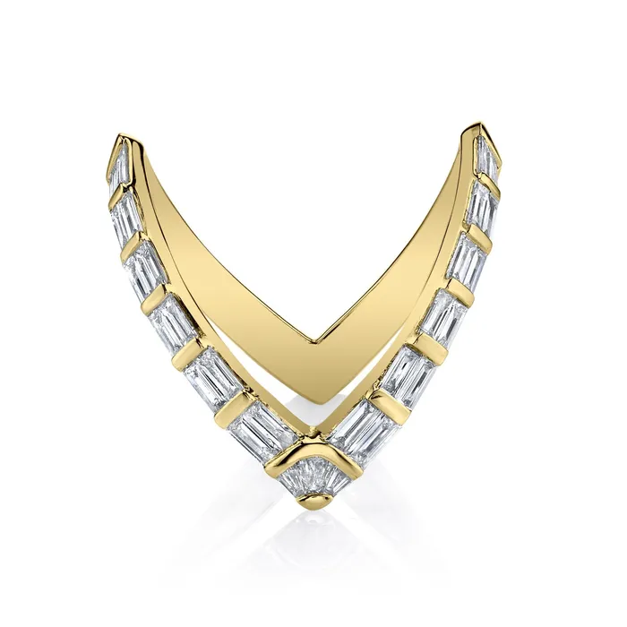 BAGUETTE DIAMOND V RING anitako Rings