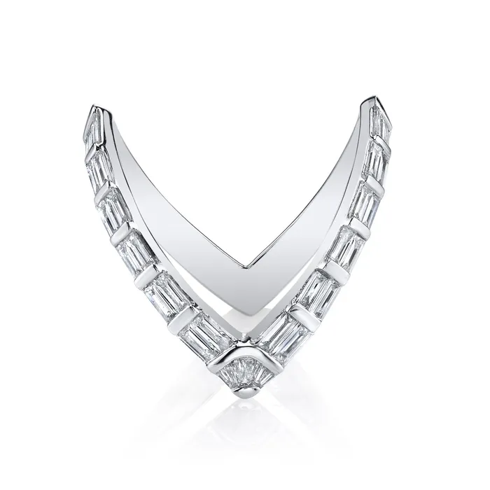 BAGUETTE DIAMOND V RING anitako Rings