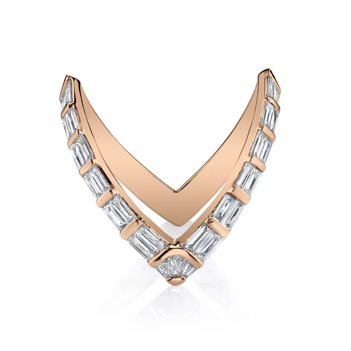 BAGUETTE DIAMOND V RING anitako Rings